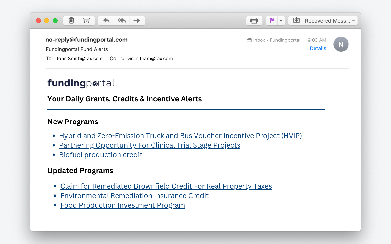 Fundingportal Growth alert