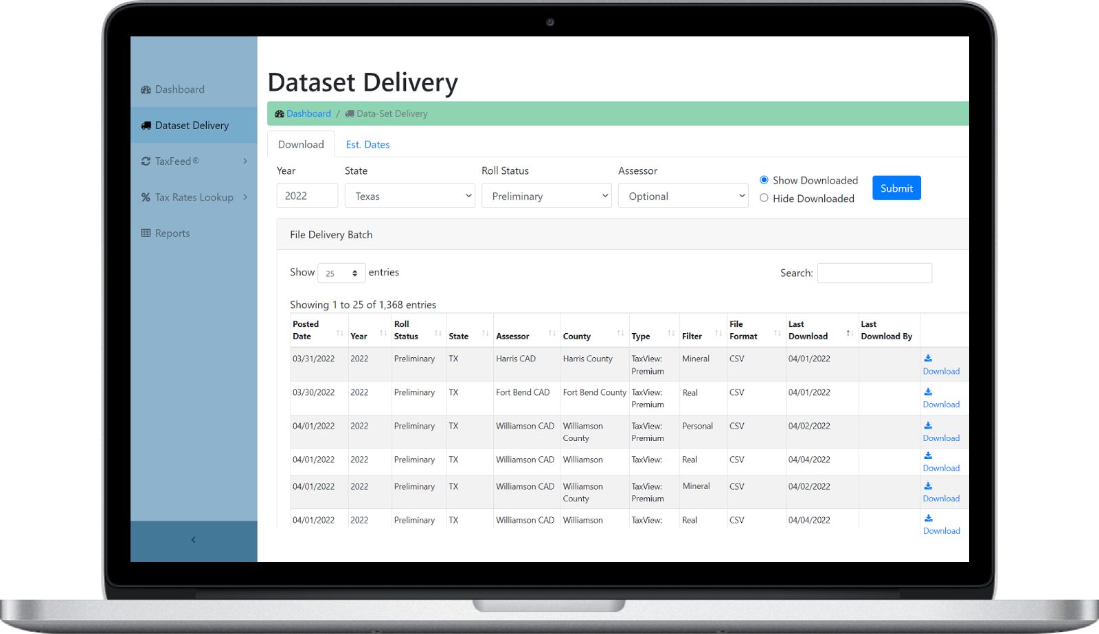 TaxSets property tax data