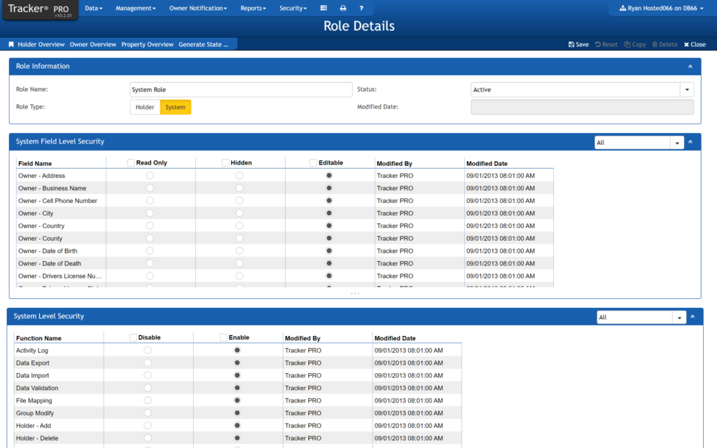 Tracker PRO role management